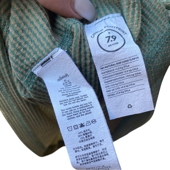 allbirds Women's Natural Run Long Sleeve Tee I Size: XS - Picture 9 of 10
